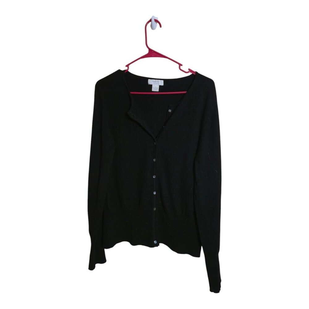 Marshall Fields Sweater Women S Black Cashmere Cardigan Grandmacore Minimalist